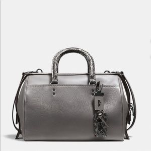 COACH 1941 Rogue Snakeskin Satchel GREY NWT! $1200